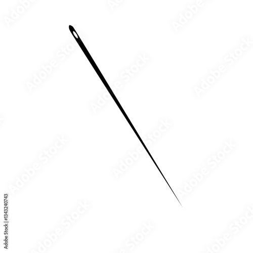 needle and thread on white background