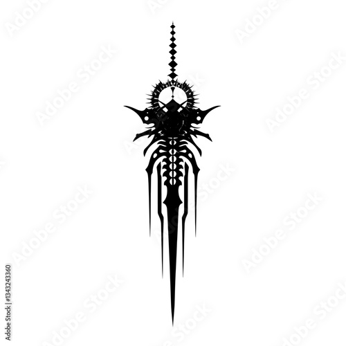 Abstract spine silhouette design black vector