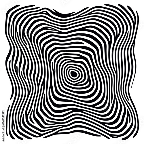 Memphis shape flat line illusion art psychedelic black vector