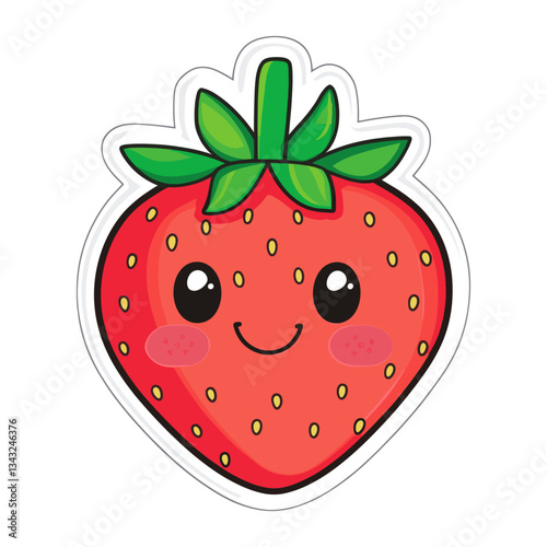 Berry strawberry adorable kawaii vector