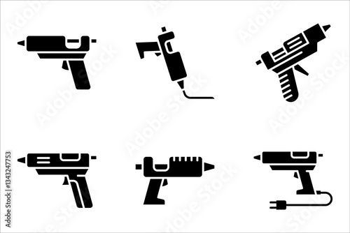glue gun icon set. Linear style sign for mobile concept and web design. Vector illustration on white background