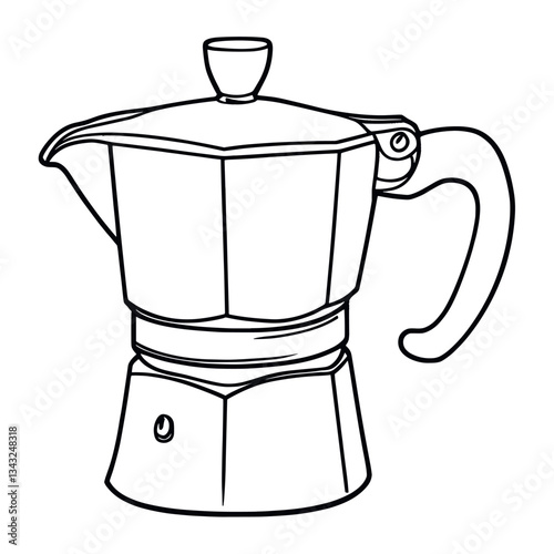 Coffee moka pot art appliance simple vector