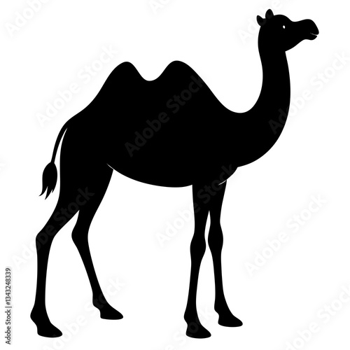 camel black silhouette vector, Simple silhouette Design vector icon with white background.