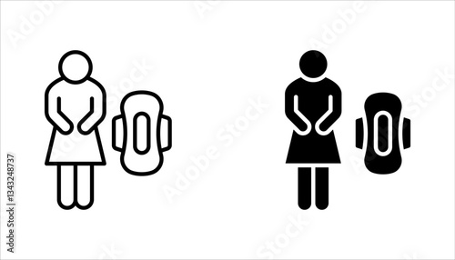 Sanitary pad icon set. Woman sanitary napkin. vector illustration on white background