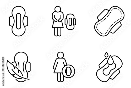 Sanitary pad icon set. Woman sanitary napkin. vector illustration on white background