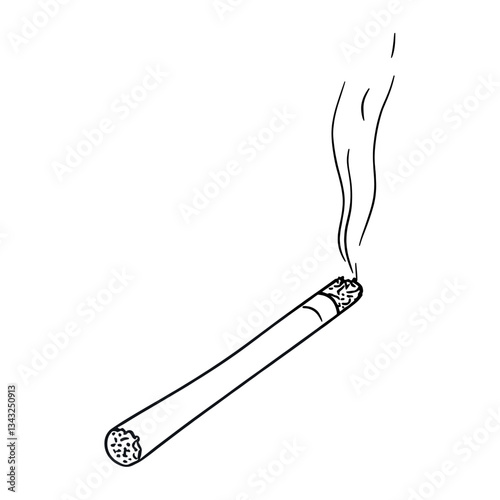 Cigarette drawing simple smoke vector