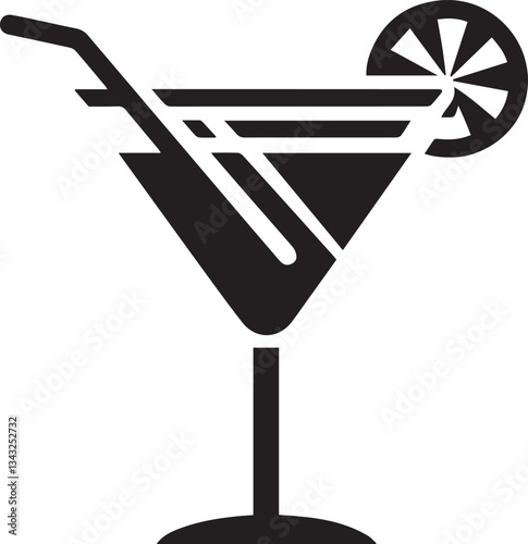 Martini Glass Icon. Silhouette vector illustration
