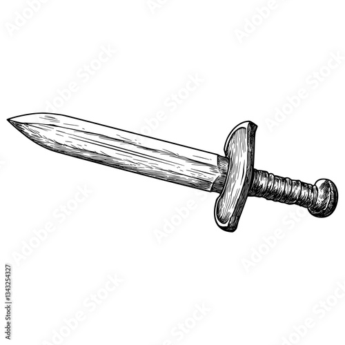 Sword weaponry black white vector