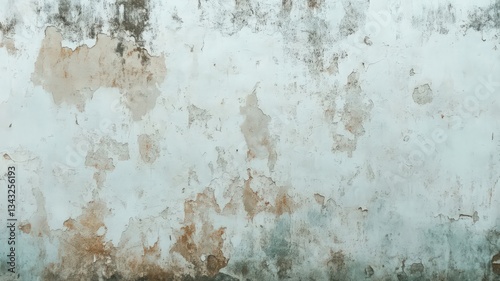 Weathered White Surface Texture with Brown and Gray Stains