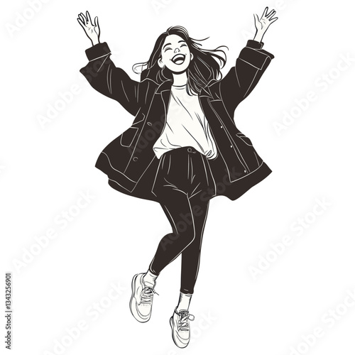 Fashion woman white art  vector