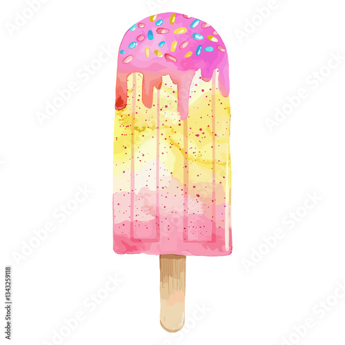 Illustration watercolor sprinkles colorful vector