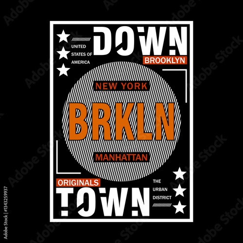 downtown brkln manhattan new york circle layout vector style