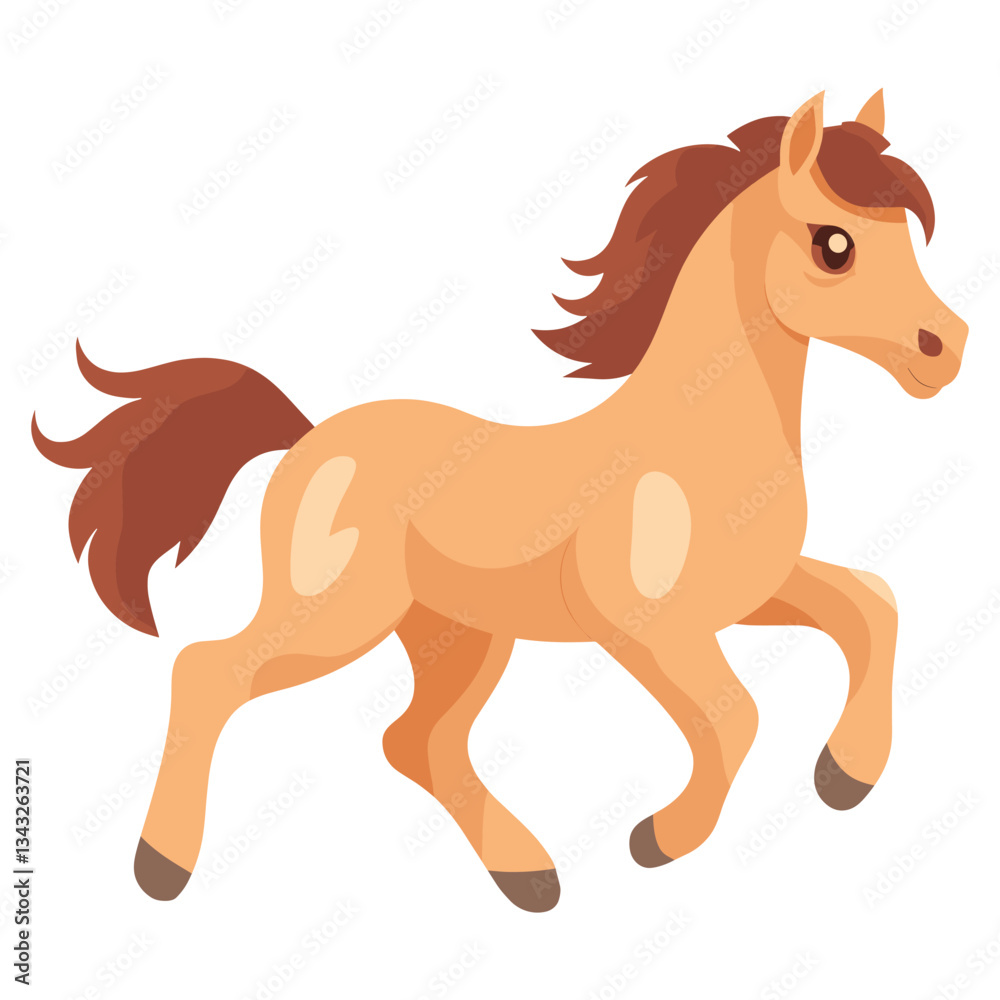 Horse running illustration animal cute vector