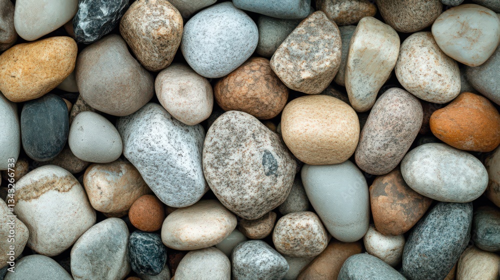 Smooth Multicolored Stones Close-Up Texture