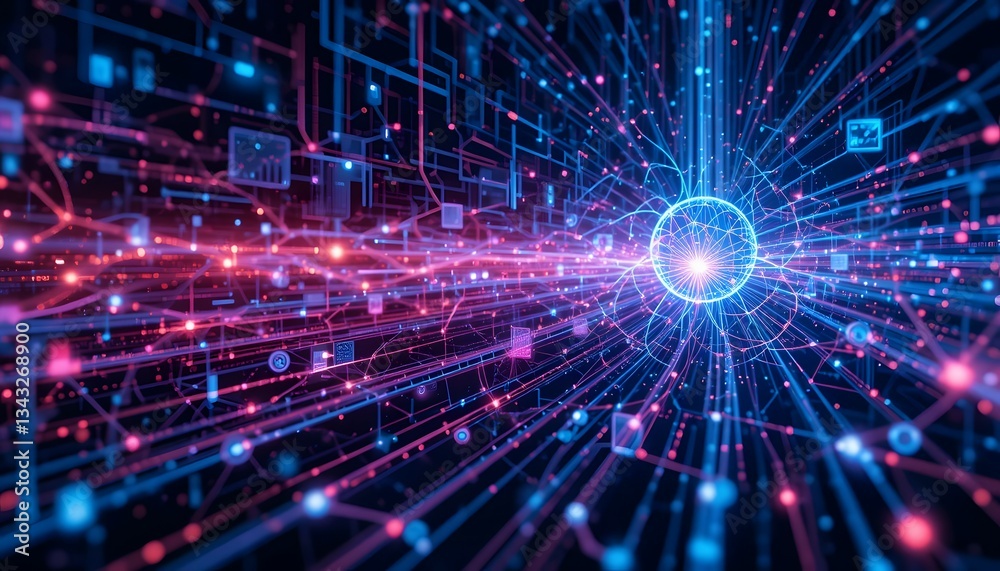 Fototapeta premium An intricate and futuristic illustration of data technology and data science background