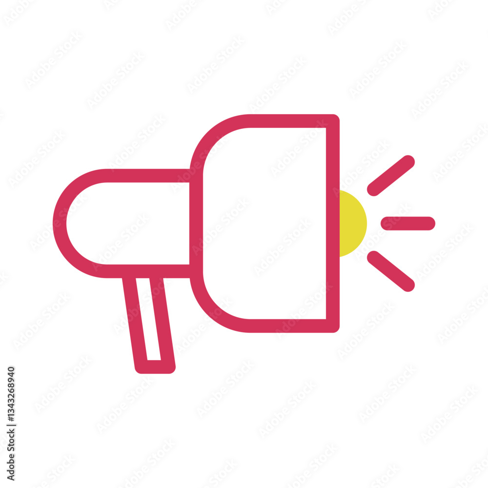 Red and Yellow Megaphone Icon Symbol Flat Design Red and Yellow Megaphone Icon Symbol Flat Design