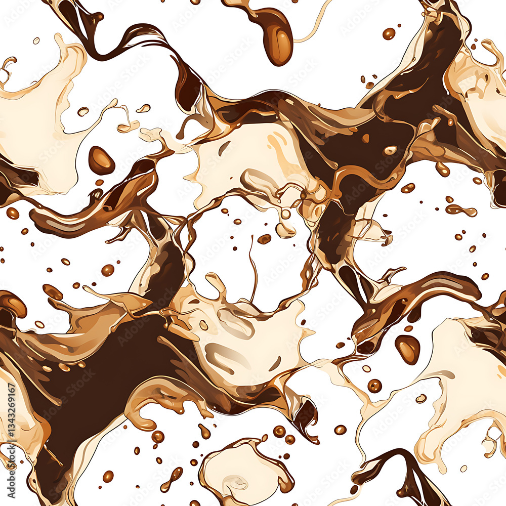 seamless pattern Realistic and artistic illustrations of coffee beans, brewing equipment, coffee cups for background or wallpaper seamless pattern Realistic and artistic illustrations of coffee beans, brewing equipment, coffee cups for background or wallpaper
