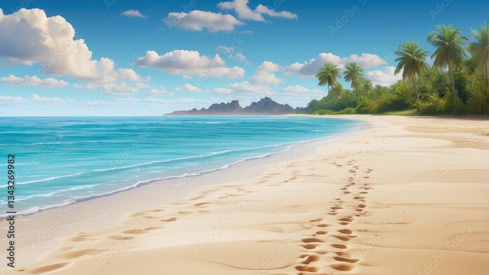 custom made wallpaper toronto digitalA serene beach scene depicting soft,