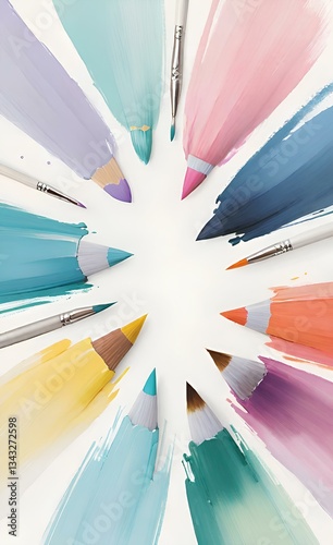 Colorfull Brush Photo Like Pencils on Paper