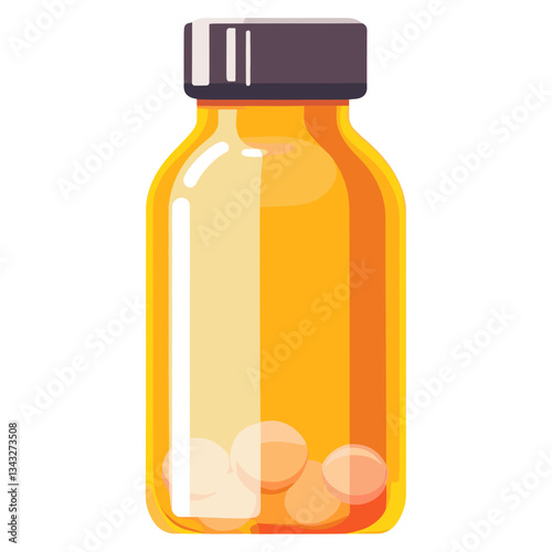 Medicine bottle illustration transparent pharmaceutical vector