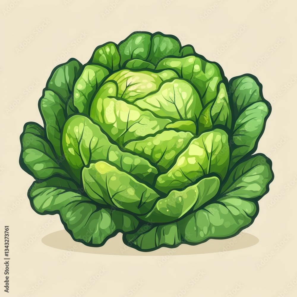 Obraz premium an cabbage icon, line art style , clear background