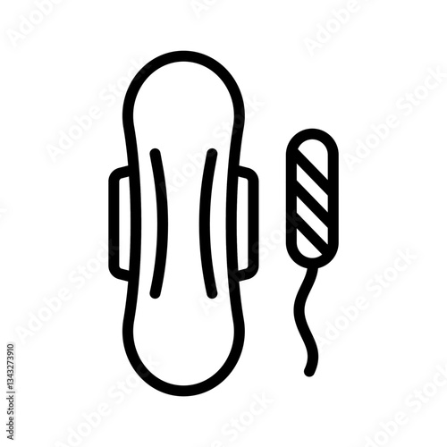 Vector icon sanitary pad, tampon. Editable stroke