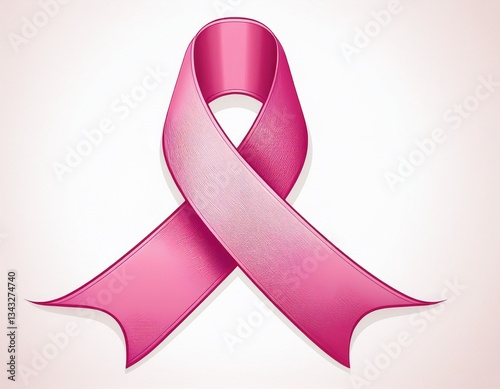 breast cancer awareness symbol pink ribbon isolated on white background