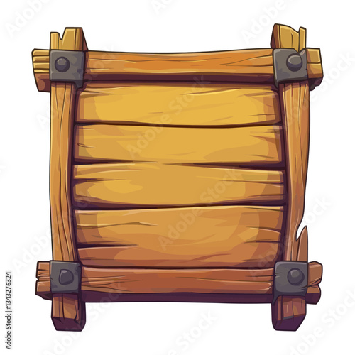 Empty wooden sign illustration game document vector