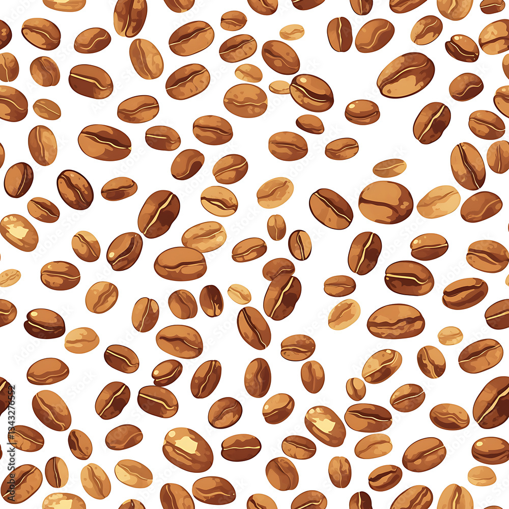 seamless pattern Realistic and artistic illustrations of coffee beans, brewing equipment, coffee cups for background or wallpaper seamless pattern Realistic and artistic illustrations of coffee beans, brewing equipment, coffee cups for background or wallpaper