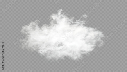 Realistic Smoke Cloud on Transparent Background – Vector Overlay