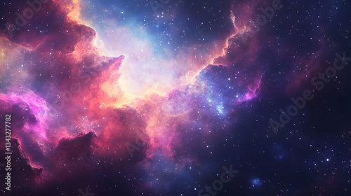 Galactic wonder starry sky with galaxy dust formations wallpaper cosmic depths digital art vibrant universe