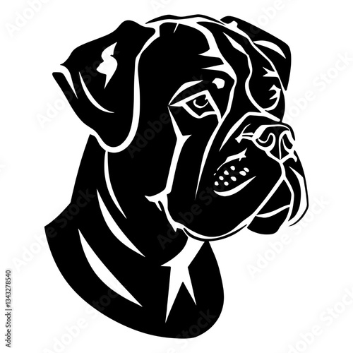 Collection portrait Boxer dog illustration graphic animal vector