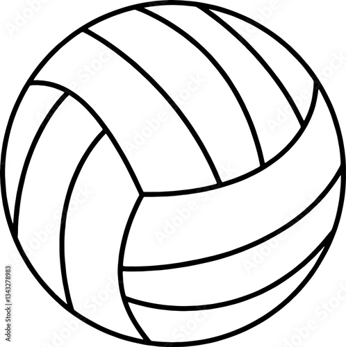 A Simple Line Drawing of a Volleyball Ball Perfect for Sports Websites or Educational Materials