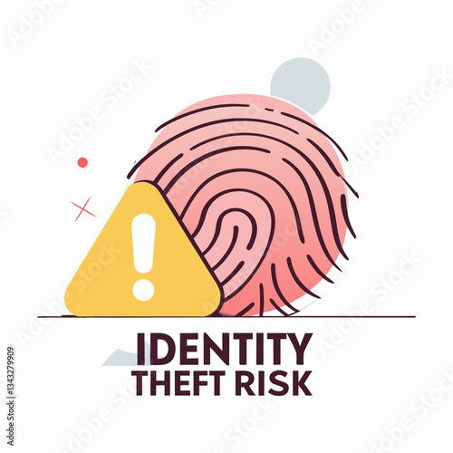 Cybersecurity Data Breach Identity Theft Roundish Flat Vector
