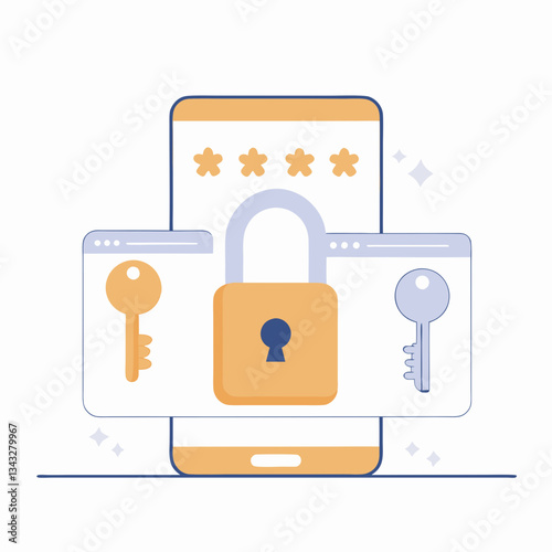 Cybersecurity Data Breach Identity Theft Roundish Flat Vector