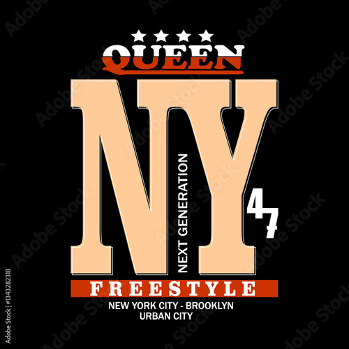 ny 47 queen freestyle new york brooklyn vector design
