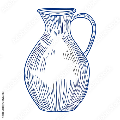Jug illustration hand-drawn design vector