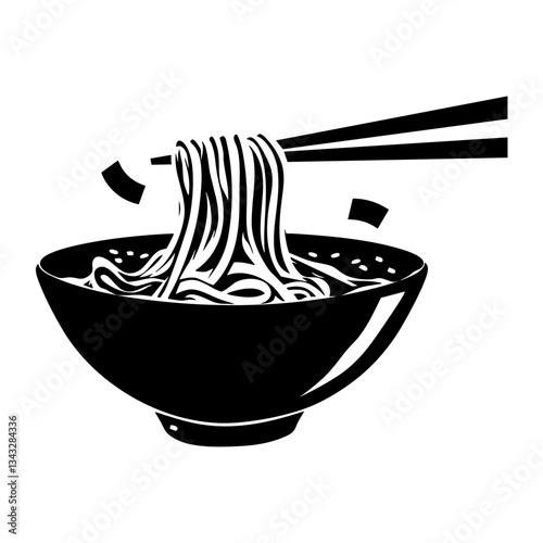 A instant noodles silhouette icon illustration graphic simple vector