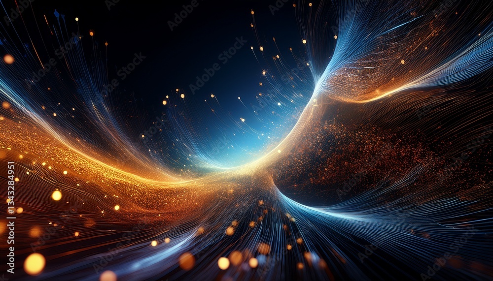 Obraz premium an abstract representation of particles in motion illustrating dynamic energy flow