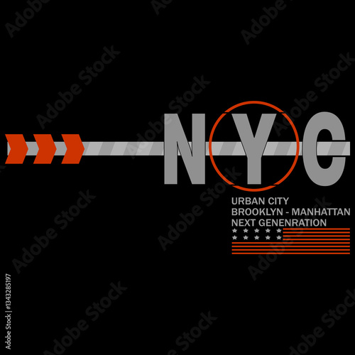 nyc brooklyn manhattan next generation stripe layout vector text
