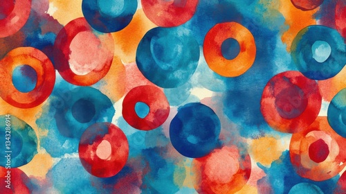Diseño abstracto de círculos de acuarela