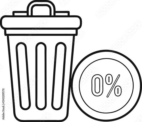 Vector illustration of a trash can icon and a recycle bin icon, symbols for garbage and waste, often used as a delete button or sign on the web