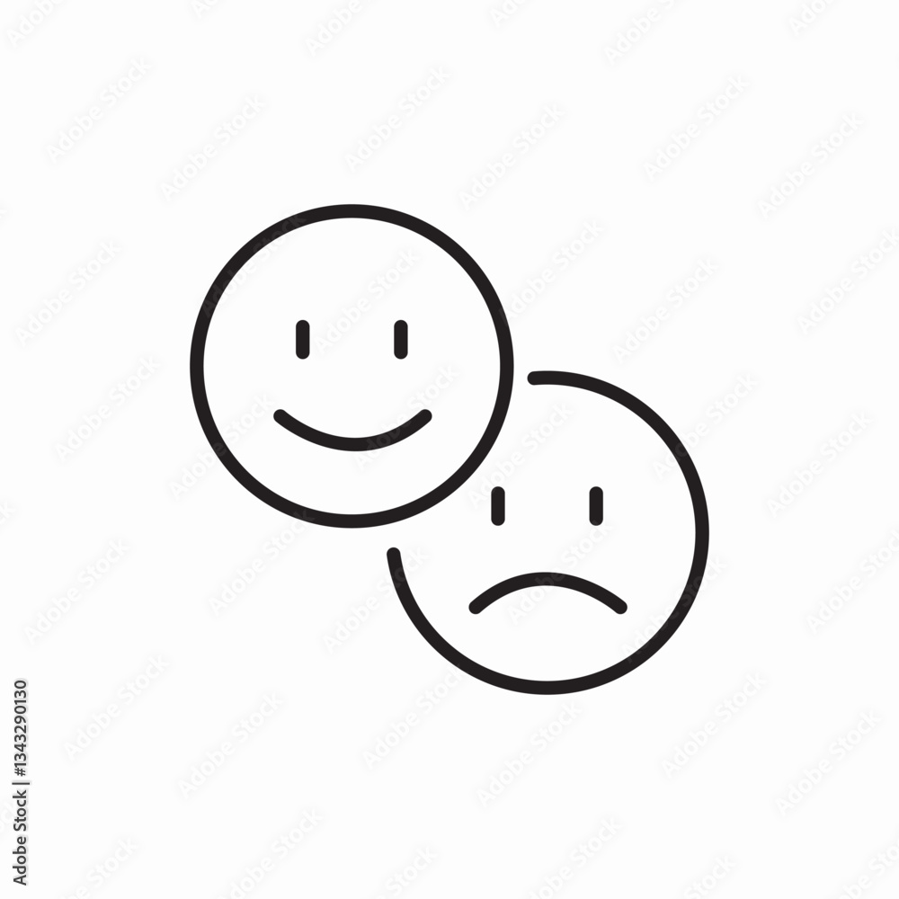 Fototapeta premium happy sad emoji icon vector sign