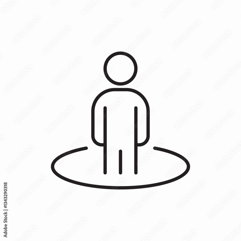person standing position icon vector sign person standing position icon vector sign