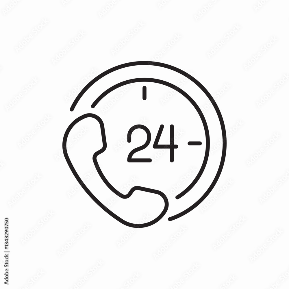 twenty four hour service icon vector sign twenty four hour service icon vector sign