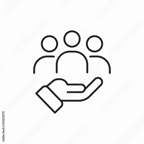 team care support icon vector sign