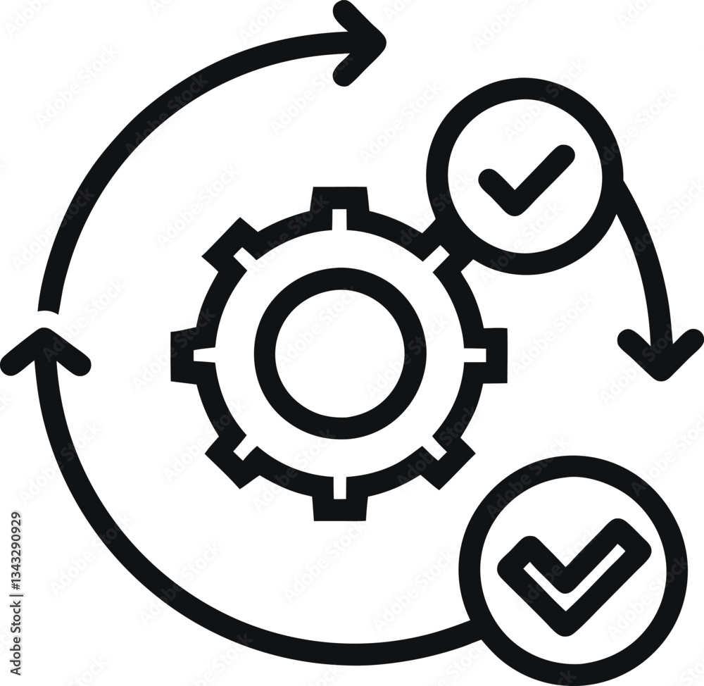 This vector illustration depicts a gear icon, a common symbol in technology and industry representing mechanical mechanisms and engineering concepts with its cogwheel design This vector illustration depicts a gear icon, a common symbol in technology and industry representing mechanical mechanisms and engineering concepts with its cogwheel design