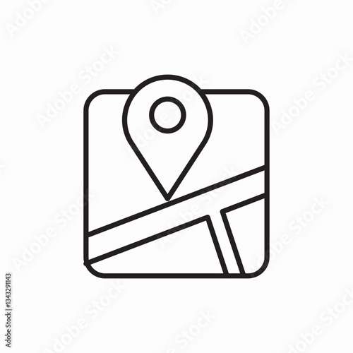 map location route icon vector sign