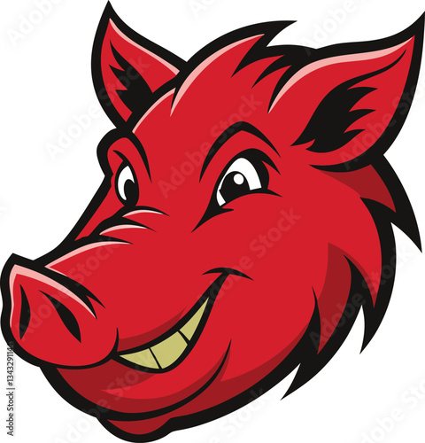 Wallpaper Mural The Boar Razorback mascot logo features a fierce, powerful wild boar with sharp tusks, exuding strength, determination, and a relentless spirit, ready to take on any challenge. Torontodigital.ca