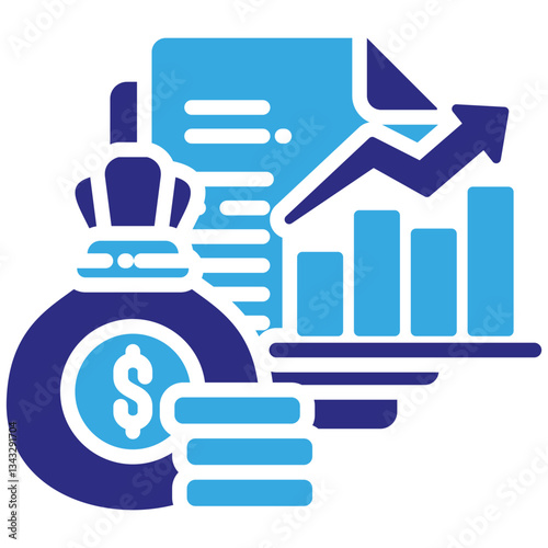Profit icon in Glyph Dual Color Style. Simple Vector Design. Simple Vector Glyph Icon